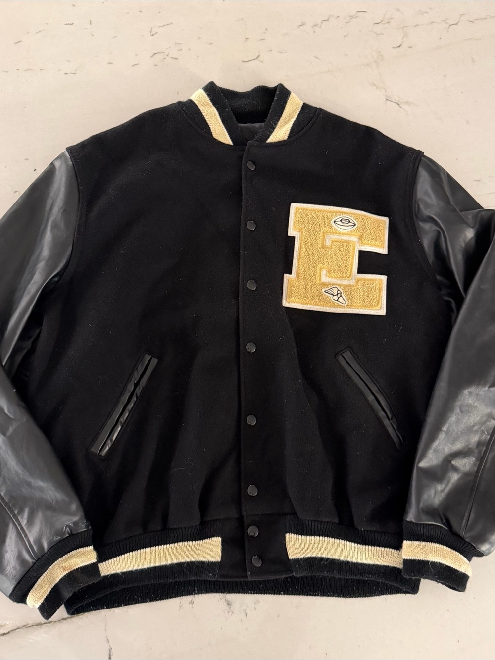 Vintage 90s Neff Varsity Jacket 2XL Wool Letterman E Patch USA Golden Eagles